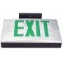 Low Profile, LED Exit Sign, White Housing, Green Letters, Battery Backup, 120-277V